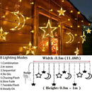 Luzes de Fada Estrela e Lua LED Solar - Encanto Natalino